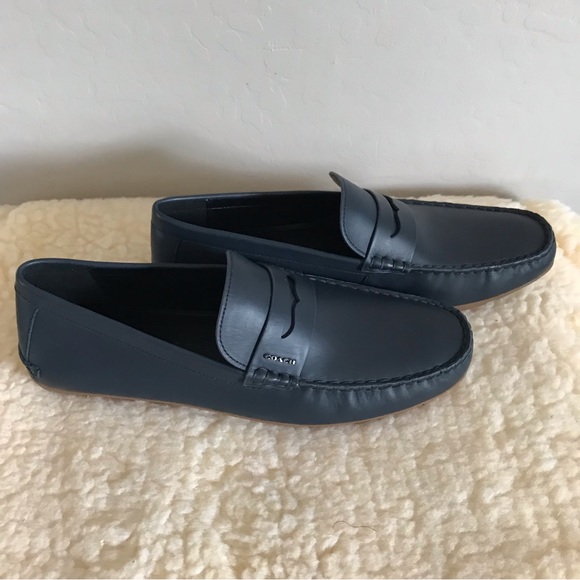 Coach Slate Blue Leather Drivers - Picture 5 of 16